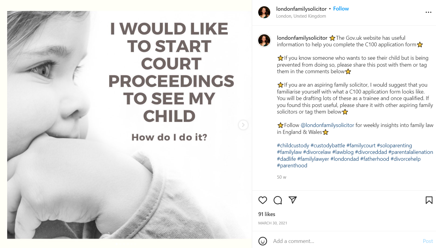 Image from @londonfamilysolicitor's instagram